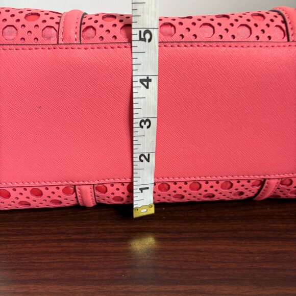 Kate Spade Romy Newbury Lane Caning Bag Crossbody Coral Leather Tote with Wallet - Picture 6 of 12